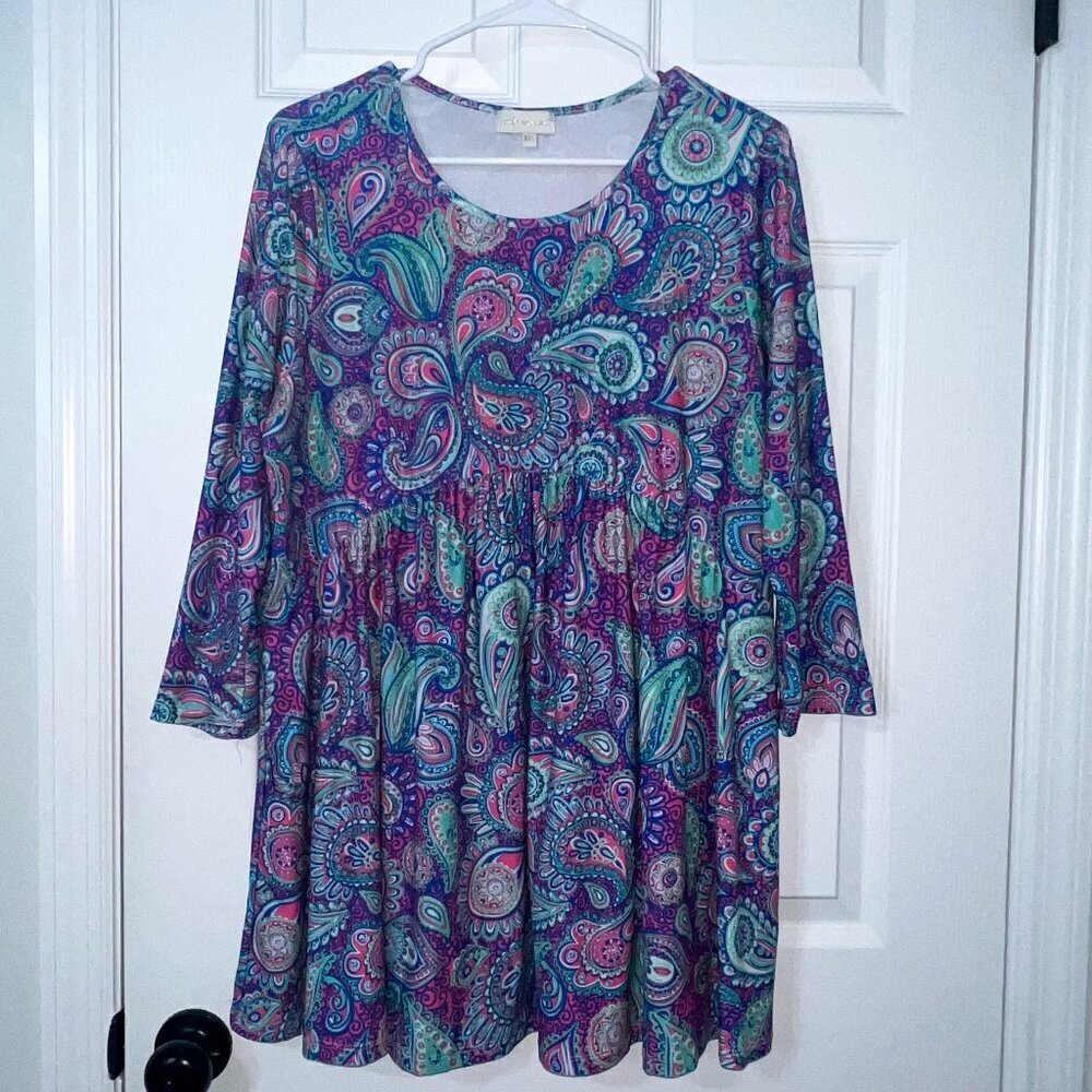 Simply Southern 3/4 Sleeve Paisley Blouse Size XXL
